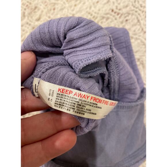 Free People Movement Can’t Handle This Rib Shorts Lace Up Lilac Size small - Picture 4 of 4